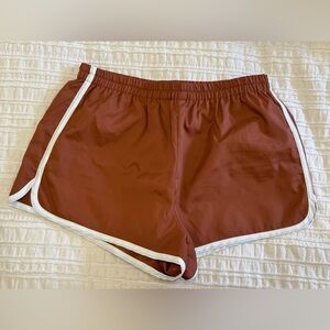 Volcom Rust Orange Mesh-Lined Athletic Shorts